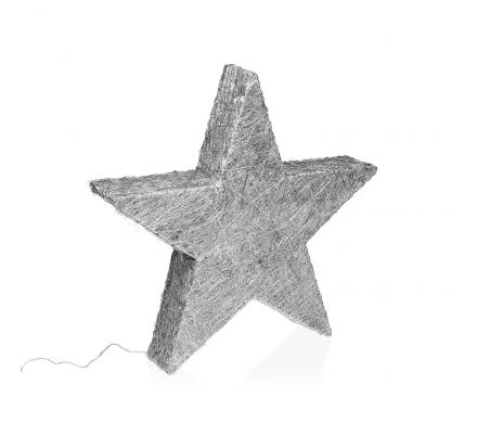 ESTRELLA PLATEADA EN 3D LUMINOSA 30CM