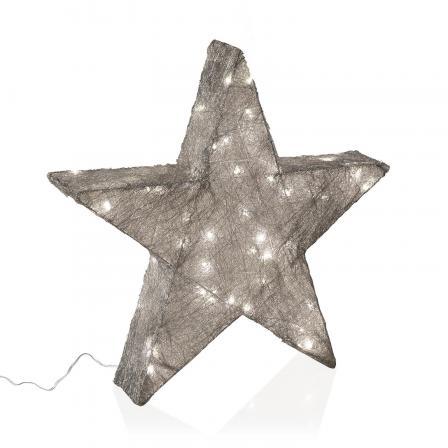 ESTRELLA PLATEADA EN 3D LUMINOSA 50CM