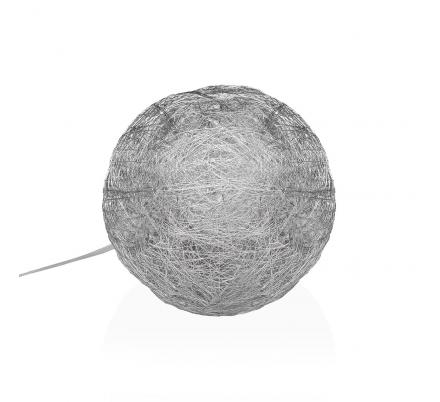 BOLA PLATEADA EN 3D LUMINOSA 15CM