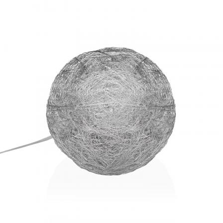 BOLA PLATEADA EN 3D LUMINOSA 15CM