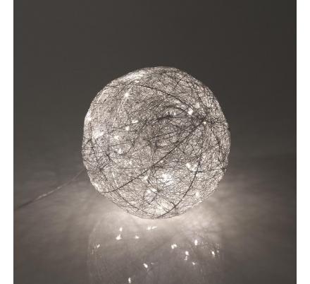 BOLA PLATEADA EN 3D LUMINOSA 15CM