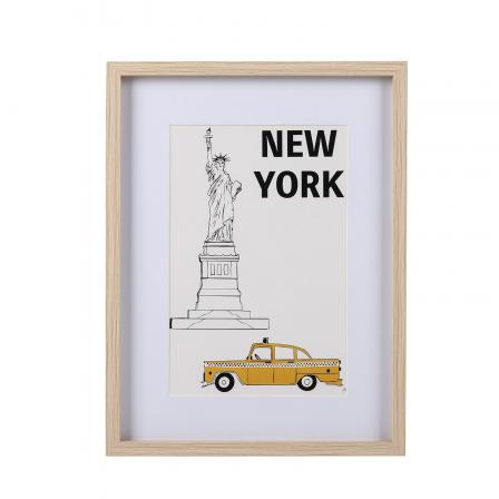 POSTER NEW YORK ENMARCADO EN MADERA 20 X 30
