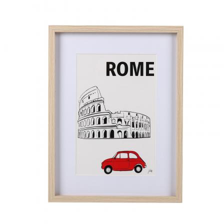 POSTER ROMA ENMARCADO EN MADERA 20 X 30
