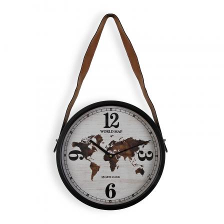 RELOJ DE PARED WORLD MAP 35CM