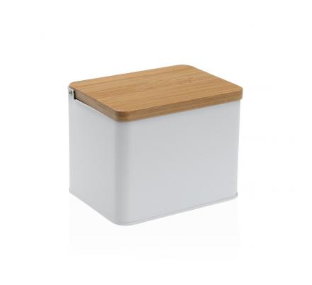 SALERO BLANCO C/ TAPA DE MADERA