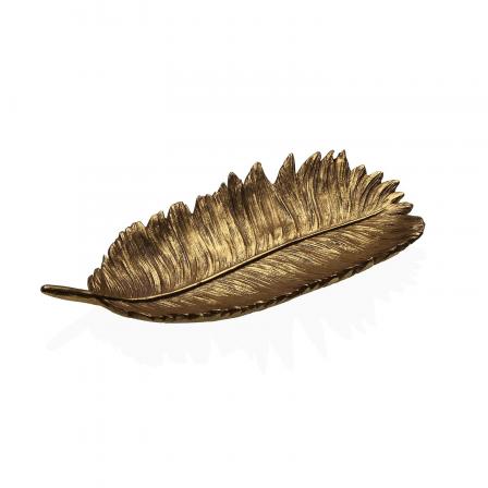CENTRO MESA PLUMA DORADA