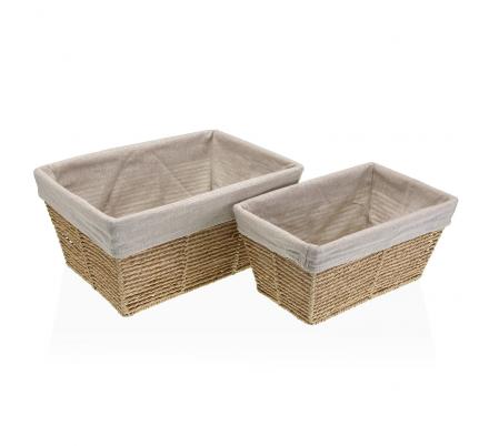 SET DE 2 CESTAS MARRÓN ZENIT SIN TAPA