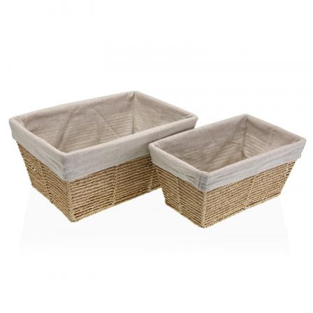 SET DE 2 CESTAS MARRÓN ZENIT SIN TAPA