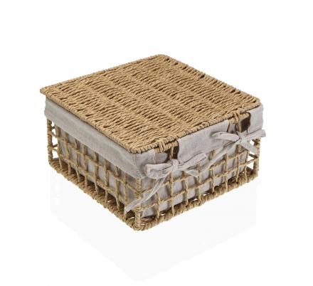 SET DE 2 CESTAS MARRÓN NADIR CON TAPA
