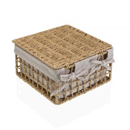 SET DE 2 CESTAS MARRÓN NADIR CON TAPA