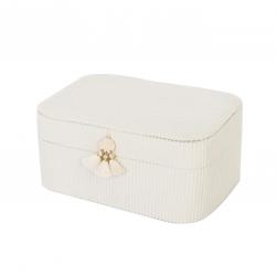 JOYERO PEQUEÑO DE PANA BEIGE CON ESPEJO