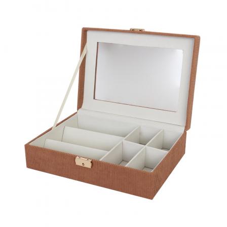 CAJA DE MADERA PARA 4 RELOJES CON INTERIOR ROJO