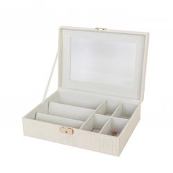 CAJA DE MADERA CON INTERIOR BEIGE PARA RELOJES