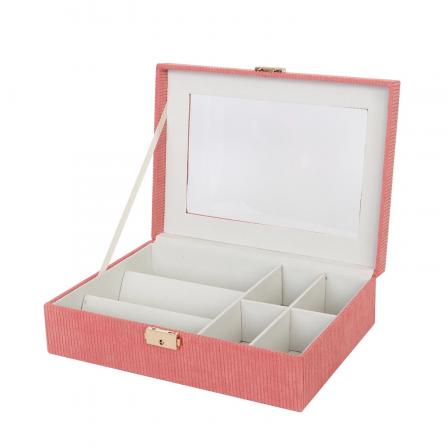 CAJA DE MADERA CON INTERIOR ROJO PARA RELOJES