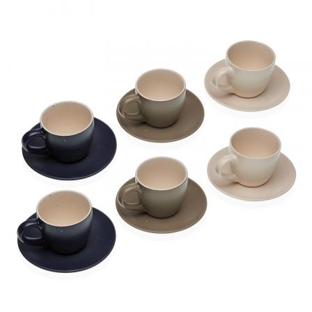 SET 6 CAFE TAZAS C/PLATO TASHI
