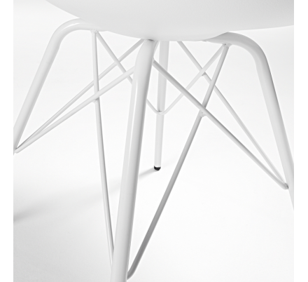 Silla Comedor Lars Estructura de Metal Color Blanco