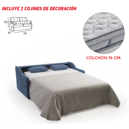 Sofá Cama Apertura Italiana Modelo Rhin - COMPACTO