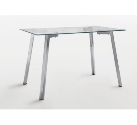 Mesa Comedor Modelo Duke Acero y Cristal - Varias Medidas