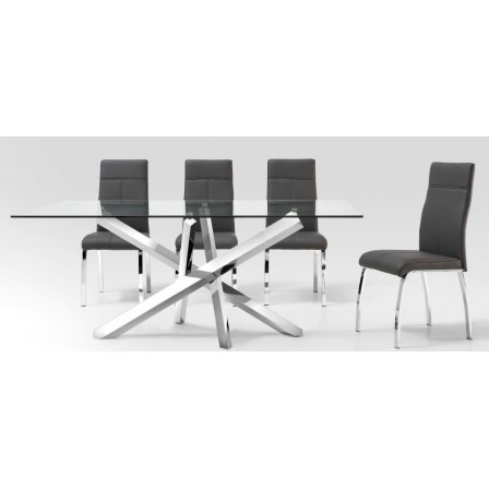 Mesa Comedor Acero Inoxidable Cromado Modelo Milan - Varias Medidas