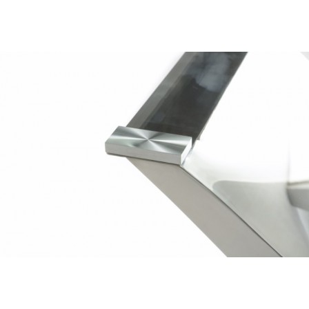 Mesa Comedor Cristal Estructura Cromada Modelo Esparta - Varias Medidas