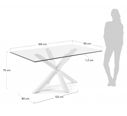 Mesa Arya Estructura Color Blanco 160x90