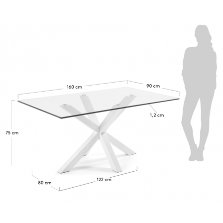 Mesa Arya Estructura Color Blanco 160x90