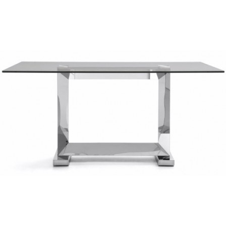 Mesa Comedor Estructura Cromada-Cristal Templado Modelo Mubic 160x90