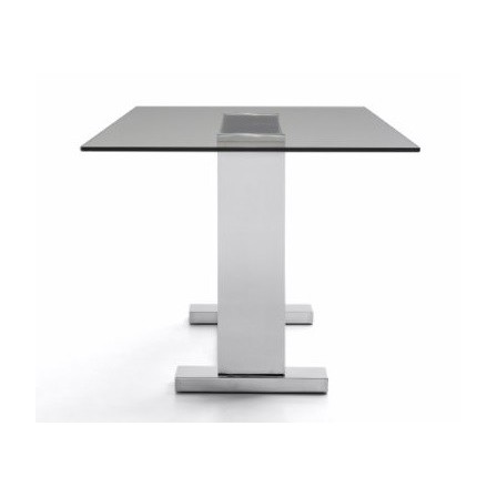 Mesa Comedor Estructura Cromada-Cristal Templado Modelo Mubic 160x90