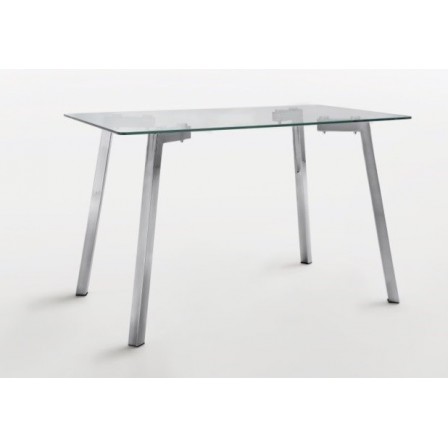 Mesa Comedor Modelo Duke Acero y Cristal - Varias Medidas