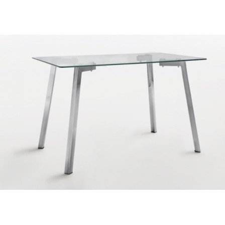 Mesa Comedor Modelo Duke Acero y Cristal - Varias Medidas