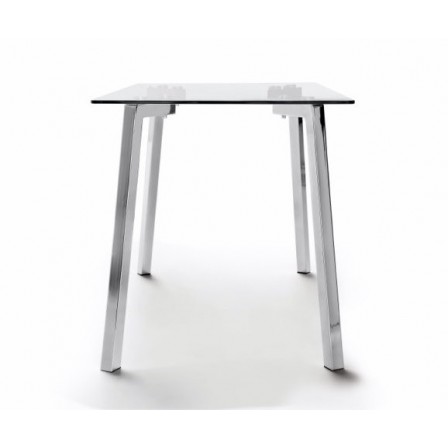 Mesa Comedor Modelo Duke Acero y Cristal - Varias Medidas