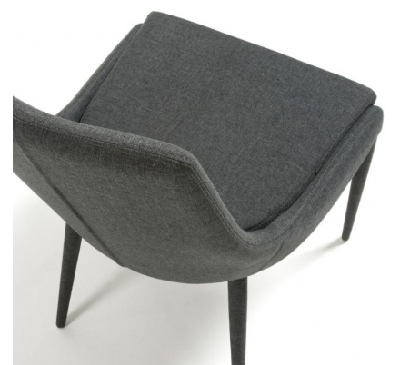 SILLA COMEDOR DANT TELA GRIS OSCURO