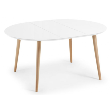 MESA COMEDOR REDONDA OAKLAND EXTENSIBLE 120(200)X120 BLANCO MATE