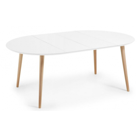 MESA COMEDOR REDONDA OAKLAND EXTENSIBLE 120(200)X120 BLANCO MATE