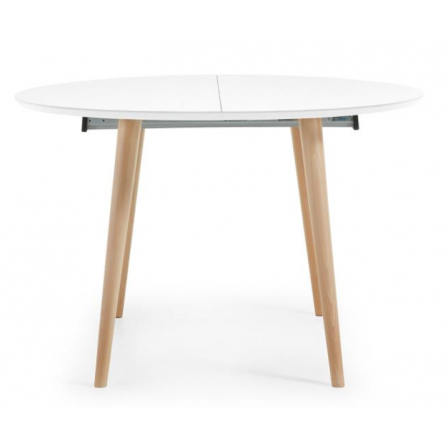 MESA COMEDOR REDONDA OAKLAND EXTENSIBLE 120(200)X120 BLANCO MATE