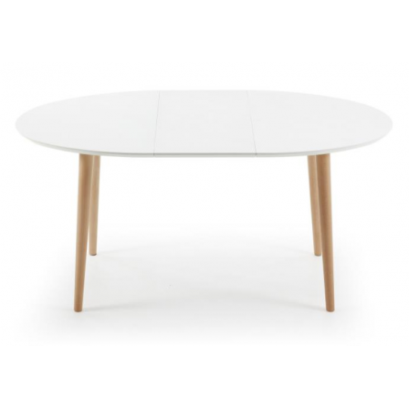 MESA COMEDOR OVALADA OAKLAND EXTENSIBLE 120 Ext. 90X200 BLANCO MATE
