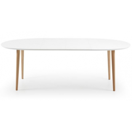 MESA COMEDOR OVALADA OAKLAND EXTENSIBLE 140 Ext. 90X220 BLANCO MATE