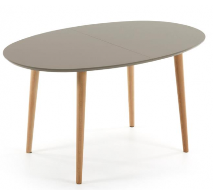 MESA COMEDOR OVALADA OAKLAND EXTENSIBLE 140 Ext. 90X220 MARRÓN MATE