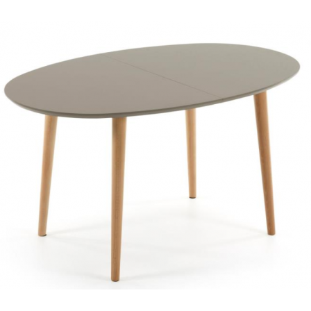 MESA COMEDOR OVALADA OAKLAND EXTENSIBLE 140 Ext. 90X220 MARRÓN MATE