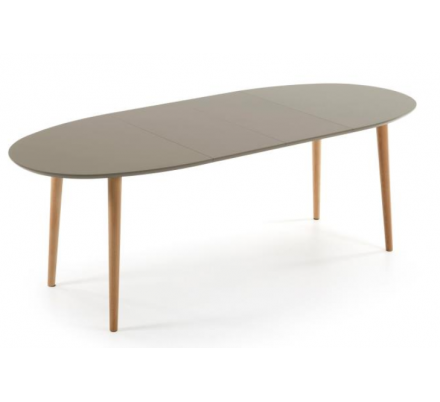 MESA COMEDOR OVALADA OAKLAND EXTENSIBLE 140 Ext. 90X220 MARRÓN MATE