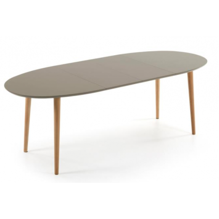 MESA COMEDOR OVALADA OAKLAND EXTENSIBLE 140 Ext. 90X220 MARRÓN MATE
