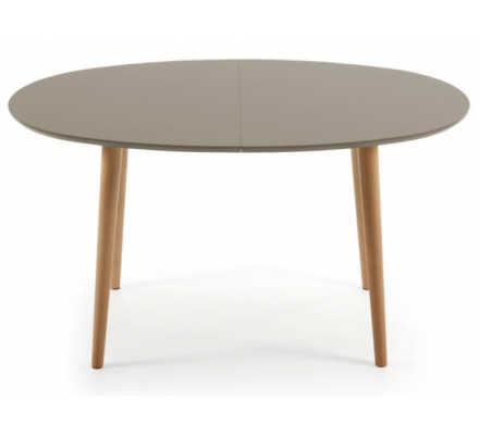 MESA COMEDOR OVALADA OAKLAND EXTENSIBLE 140 Ext. 90X220 MARRÓN MATE