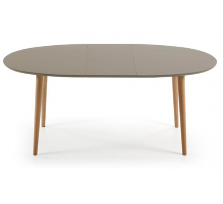 MESA COMEDOR OVALADA OAKLAND EXTENSIBLE 140 Ext. 90X220 MARRÓN MATE