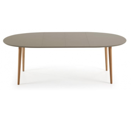 MESA COMEDOR OVALADA OAKLAND EXTENSIBLE 140 Ext. 90X220 MARRÓN MATE