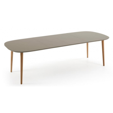 MESA COMEDOR OVALADA OAKLAND EXTENSIBLE 160 Ext. 100X260 MARRÓN MATE