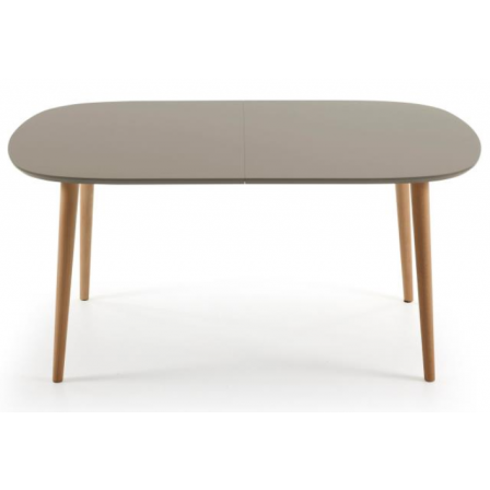 MESA COMEDOR OVALADA OAKLAND EXTENSIBLE 160 Ext. 100X260 MARRÓN MATE