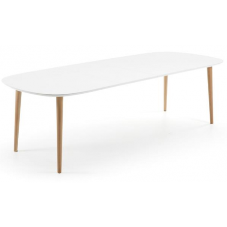 MESA COMEDOR OVALADA OAKLAND EXTENSIBLE 160 Ext. 100X260 BLANCO MATE