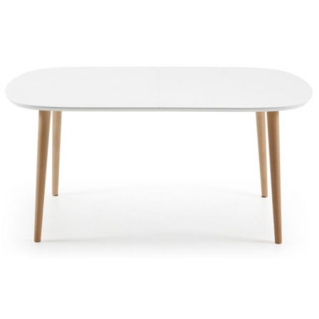 MESA COMEDOR OVALADA OAKLAND EXTENSIBLE 160 Ext. 100X260 BLANCO MATE