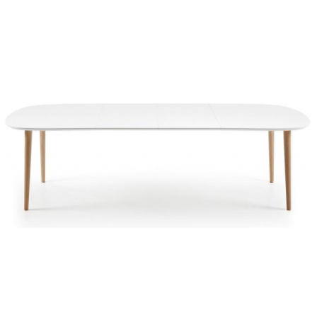 MESA COMEDOR OVALADA OAKLAND EXTENSIBLE 160 Ext. 100X260 BLANCO MATE