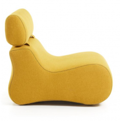 BUTACA CLUB TELA AZUL MOSTAZA